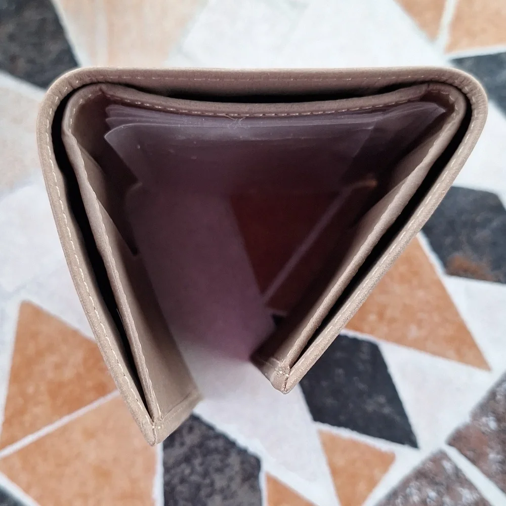 Brown Genuine Leather Trifold Wallet with Deer Embossing
